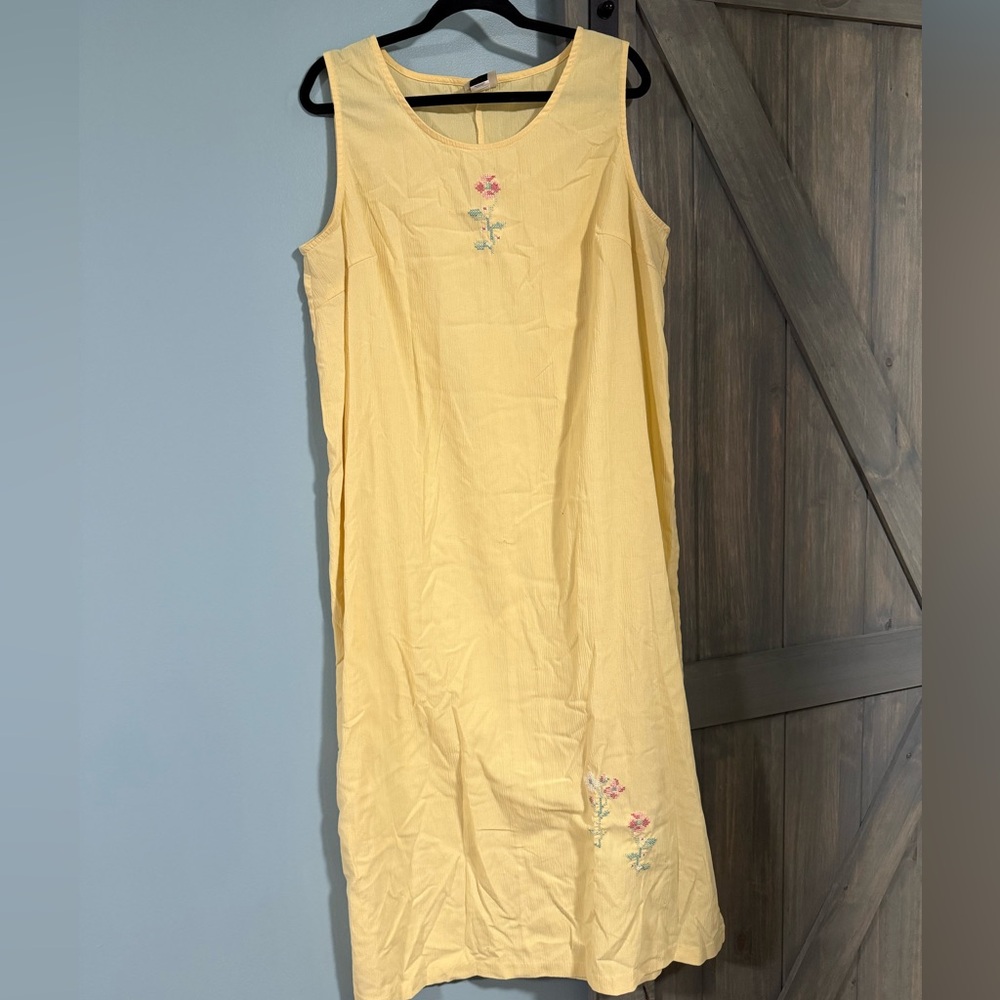 Teddi Yellow Midi Dress with Floral Details